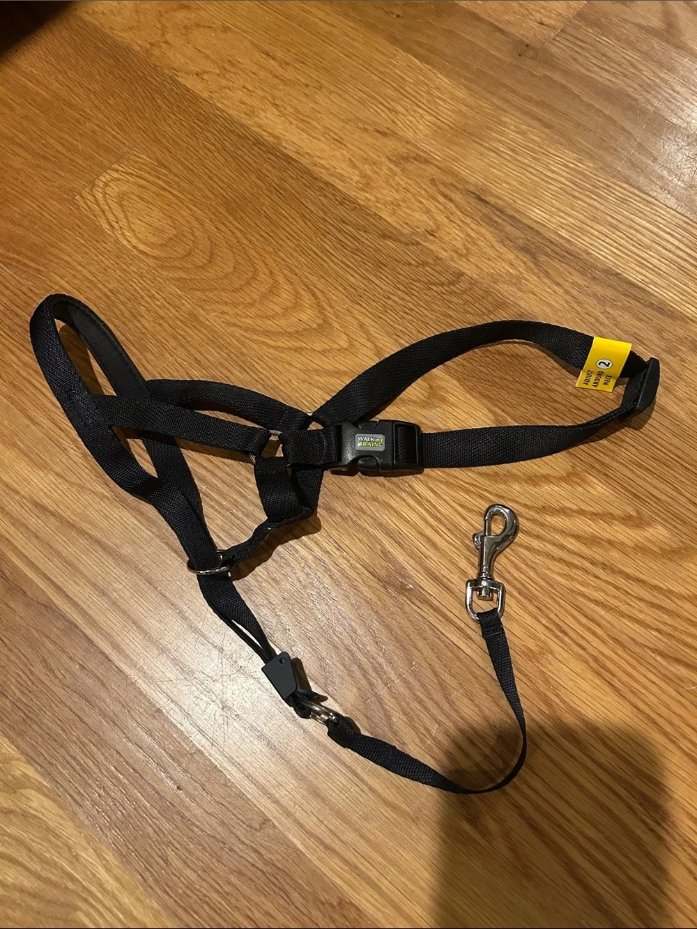 Adjustable Black Dog Harness with Quick-Release Buckle